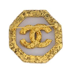 Auth Chanel Brooch Pin Gold